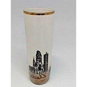 Vintage Royal Bavaria Hand Painted Lusterwate Vase 7 1/2" Tall x 2 1/2" Diameter